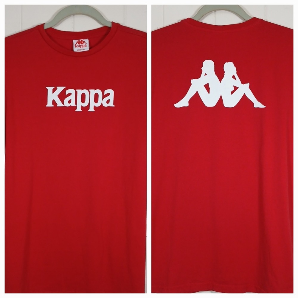 Kappa Mens Red Omini Logo Graphic T-Shirt‎ Short Sleeve Crewneck Medium